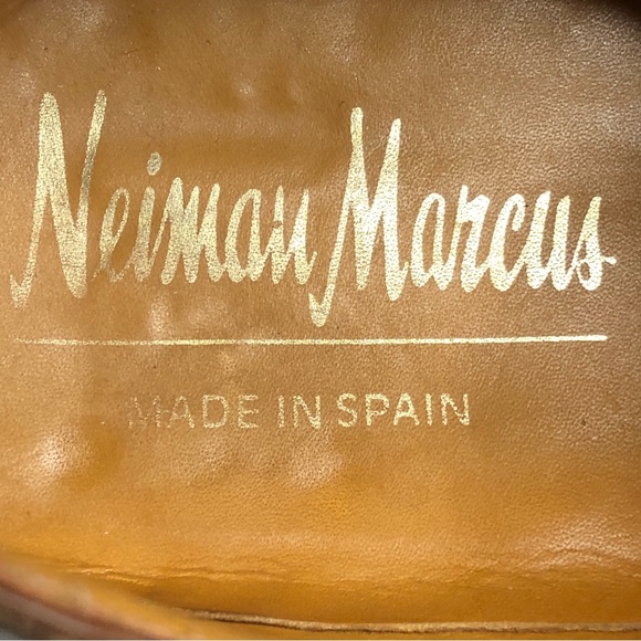 Neiman Marcus brown leather genuine Alligator Oxford dress shoes handmade main image 4